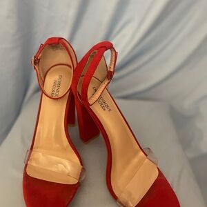 Dominique Vibrant Red Suede Heels